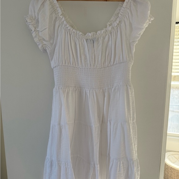 Dynamite White Ruffled Mini Dress - Picture 2 of 2
